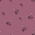 Seamless roses pattern  of pink flowers on a beige  background. Monochrome. Floral pattern for wallpaper or fabric. Flower rose. Royalty Free Stock Photo