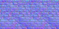 Seamless rough subway brick wall normal map background texture