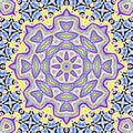 Seamless round snowflake mandala pattern