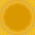 Seamless round yellow copy space framed with yellow lace pattern