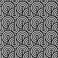 Seamless rounded pattern in black and white