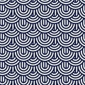 Seamless rounded pattern in blue and white