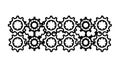 Seamless Row of Interlocking Gears, Mechanism and Process, vector design Generative AI Royalty Free Stock Photo