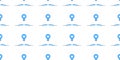 Seamless Rows of Simple Open Blue Books with Light Bulbs Above - Modern Style Texture on White Background - Vector Design Template