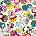 Seamless Russian doll pattern