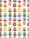 Seamless Russian doll pattern Royalty Free Stock Photo