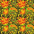 Seamless Russian pattern .Vintage Ornament vector. Russian style ornament engraving border floral retro pattern. Royalty Free Stock Photo