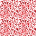 Seamless Russian pattern .Vintage Ornament vector. Russian style ornament engraving border floral retro pattern. Royalty Free Stock Photo