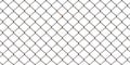 Seamless rusted chain link wire fence background texture isolated on white