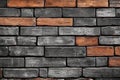 Seamless Rustic Brick Wall Panorama Featuring Unique Gray Brickwork for Industrial Decor and Design Royalty Free Stock Photo