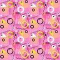 Seamless 1980s inspired memphis pattern Royalty Free Stock Photo