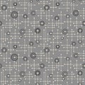 Seamless 1950s retro pattern of lines and circles