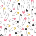 Seamless safety pins pattern.