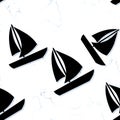 Seamless sailing boat pattern on white Royalty Free Stock Photo