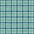 Teal rustic coastal beach house check fabric tile. Seamless sailor flannel textile gingham repeat swatch.