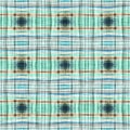 Teal rustic coastal beach house check fabric tile. Seamless sailor flannel textile gingham repeat swatch.