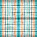 Teal rustic coastal beach house check fabric tile. Seamless sailor flannel textile gingham repeat swatch.