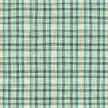 Teal rustic coastal beach house check fabric tile. Seamless sailor flannel textile gingham repeat swatch.