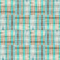 Teal rustic coastal beach house check fabric tile. Seamless sailor flannel textile gingham repeat swatch.