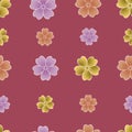 Blossoming Sakura Serenity: colorful Sakura Seamless Pattern Design