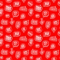 Seamless sale red pattern with discounts theme graphic symbols