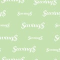 Seamless Savings retail word on background