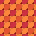 Seamless scales pattern. Japan traditional ethnic embroidery ornament. Repeated color scallops. Fish scale. Repeat scallop