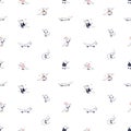 Seamless Scandinavian pattern with cute animal, crocodile character. Childish background, texture design. Baby gator Royalty Free Stock Photo