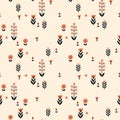 Seamless Scandinavian pattern. Delicate flowers.