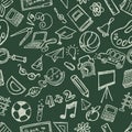 Seamless school stuff doodles hand drawn Royalty Free Stock Photo