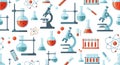 Seamless Science Laboratory Equipment Pattern Royalty Free Stock Photo