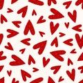 Seamless scribble heart pattern Royalty Free Stock Photo