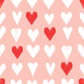 Seamless scribble heart pattern Royalty Free Stock Photo