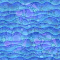 Seamless sea background. Pearls and seashells on rocky bottom under azure transparent waves. Print for fabric, wallpaper