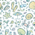 Seamless sea creatures pattern Royalty Free Stock Photo