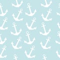 Seamless sea sailor pattern with anchor. Abstract repeat background, cartoon illustration can be used as textile printing,