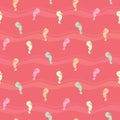 seamless seahorse pattern and background vector illustration