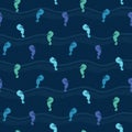 seamless seahorse pattern and background vector illustration