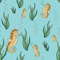 Seamless Seahorse Repeat Pattern