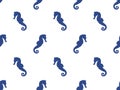 Seamless seahorse retro pattern