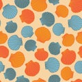 Seamless seashell template. Abstract pattern.