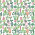 Seamless season pattern with spring blossoming trees. Endless texture for floral easter design with forest Royalty Free Stock Photo