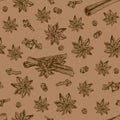 Seamless seasoning pattern with star anise and other condiment