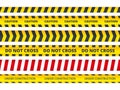 Seamless security stripe. Safety danger signs do not enter danger message police crime scene vector symbols