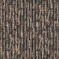 Seamless sepia grunge chevron stripe print texture background. Worn mottled linear striped pattern textile fabric