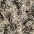 Seamless sepia grunge mottled print texture background. Worn distressed old pattern textile fabric. Grunge rough blur