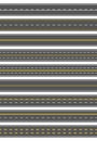 Seamless set of nine different road marking. Top view of horizontal straight asphalt roads. Templates with different Royalty Free Stock Photo