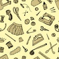Seamless sewing pattern. Royalty Free Stock Photo