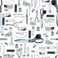 Seamless sewing tools pattern