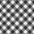 Seamless shades of gray gingham repeat pattern with fabric texture. Flat colors. Royalty Free Stock Photo